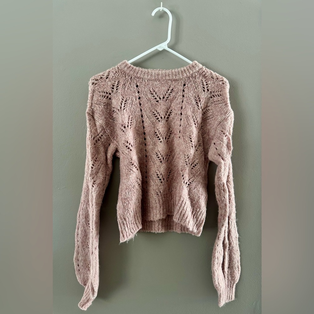 American Eagle Cropped Cable Knit Sweater